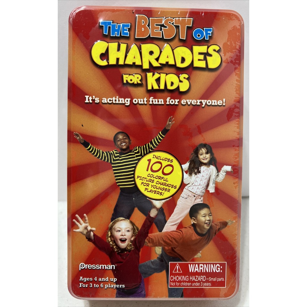The Best of Charades for‎ Kids Game Pressman #3008E Tin Box- Factory Sealed
